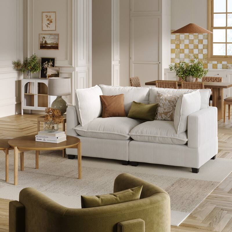 Chelsea Modern Cloud Modular Upholstered Sofa with Deep Seat and Plush Cushions