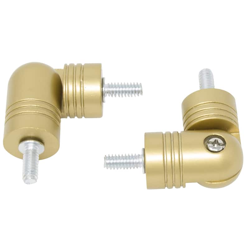MERIVILLE Hinged Elbow Connector - Designed for Bay Window Curtain Rods or Corner Drapery Rods up to 1-inch Diameter - Gold - For 1" rod
