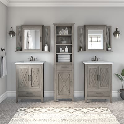 Key West 48W Double Vanity with Sinks and Storage by Bush Furniture