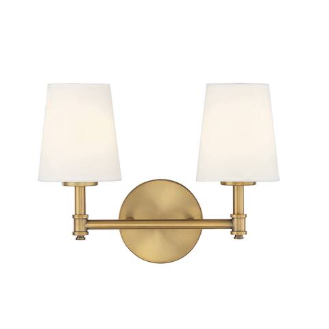 Trade Winds Coyle 2-Light Bathroom Vanity Light in Natural Brass