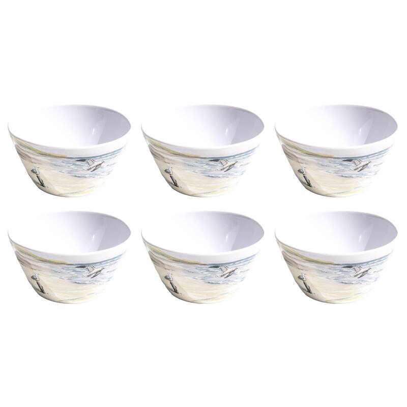 Abode Homewares by TarHong By the Shore Cereal Bowl, 5.9", 28 oz, Set of 6 - White