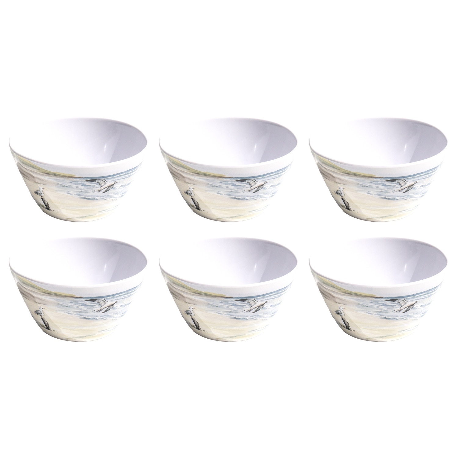 Abode Homewares By the Shore Melamine Cereal Bowl - White - 5.9" - Set of 6