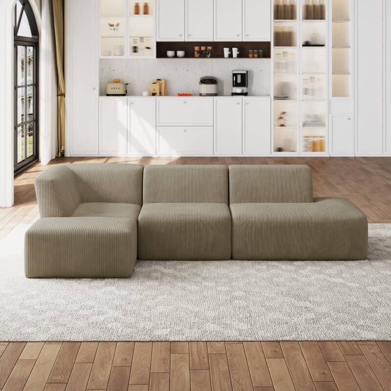 Oversized Corduroy Modular Sectional Fabric Sofa