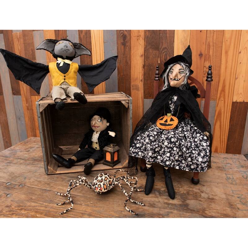 Eunice Witch Joe Spencer Gathered Traditions Art Doll - Black - 12" x 9" x 43"