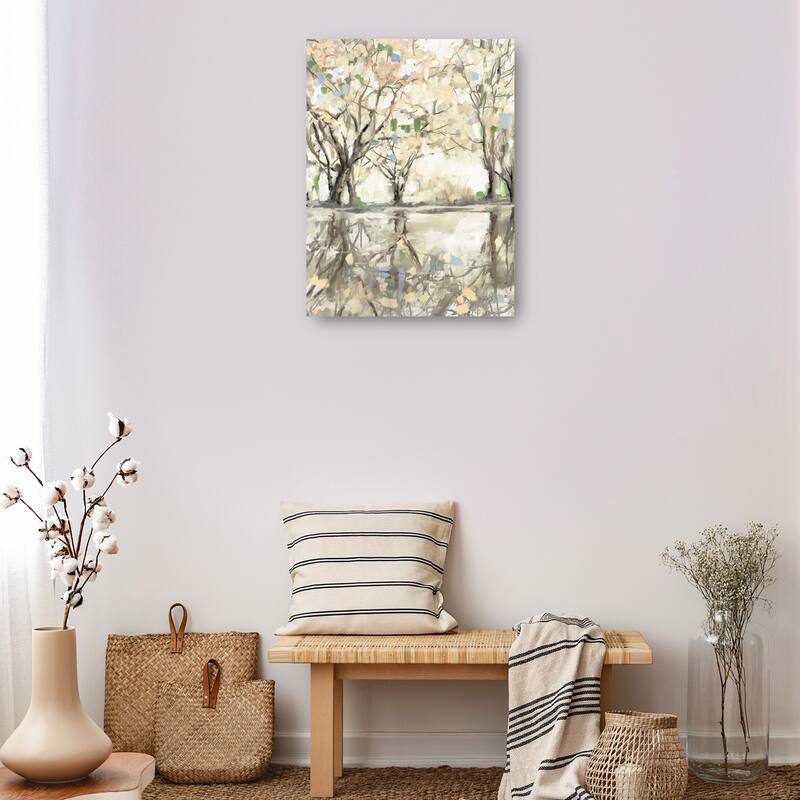 Sage Blossom Reflections By Studio Arts Canvas Art Print