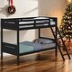 preview thumbnail 1 of 29, Wooden Versatile Twin over Twin Bunk Bed with Built-in Ladder for Bedroom Black