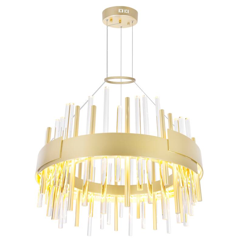 Millipede 20 in LED Satin Gold Chandelier - Satin Gold
