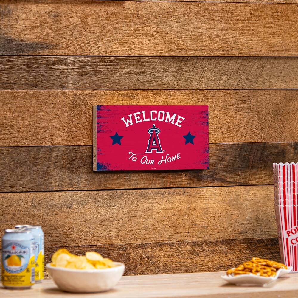 Los Angeles Angels Wooden Door Decor Wall Sign - Multi-Color