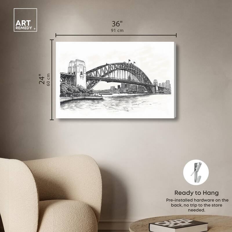 Lines of the Bridge Canvas by Art Remedy, Gallery Wrapped