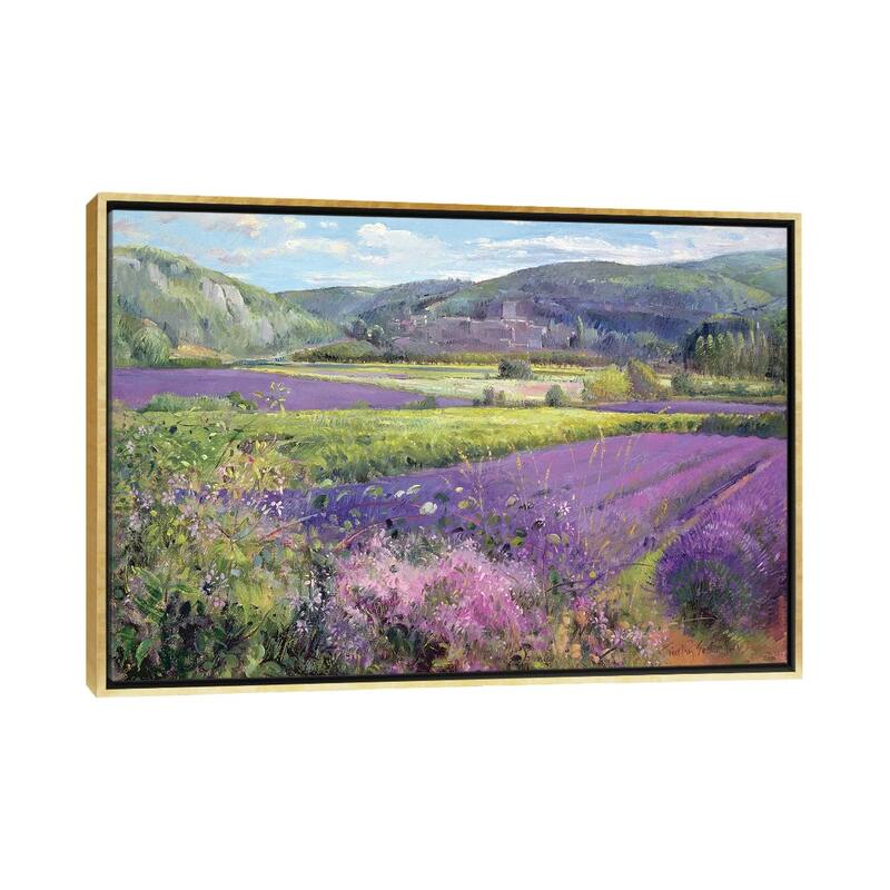 iCanvas "Lavender Fields In Old Provence" by Timothy Easton Framed Canvas Print - Gold - 18x26