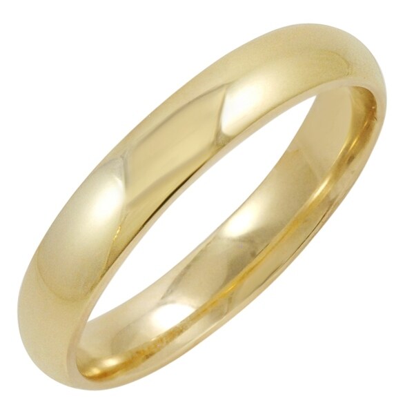 Shop Men's 14K Yellow Gold 4MM Comfort Fit Plain Wedding ... (600 x 600 Pixel)