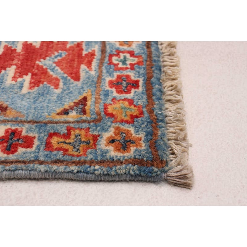 ECARPETGALLERY Hand-knotted Uzbek Ghazni Blue Wool Rug - 3'10 x 5'10