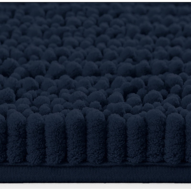 30"x20" - Navy Blue Soft Cozy Plush Chenille Bath Mat Bathroom Rug