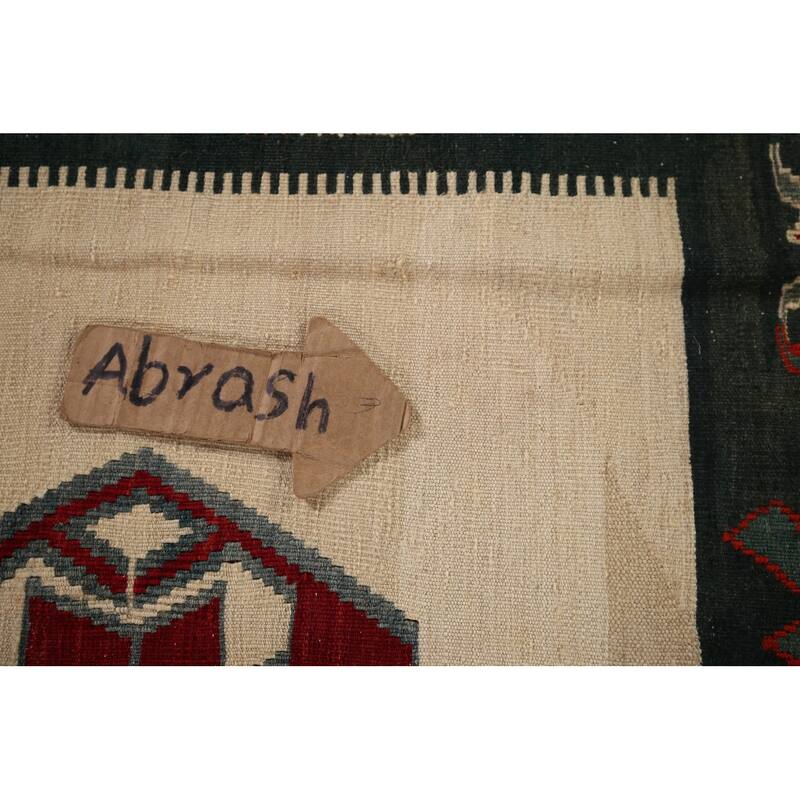 Nomadic Kilim Persian Vintage Area Rug Hand-Woven Wool Carpet - 4'2"x 7'11"