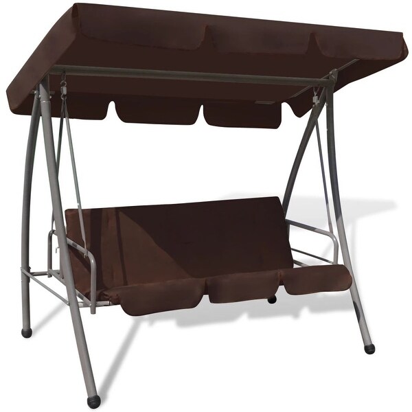 vidaXL Outdoor Swing Chair w/ Canopy Coffee Garden Porch Deck Seat Hammock