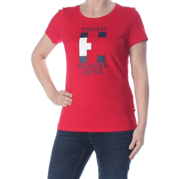 womens red tommy hilfiger t shirt