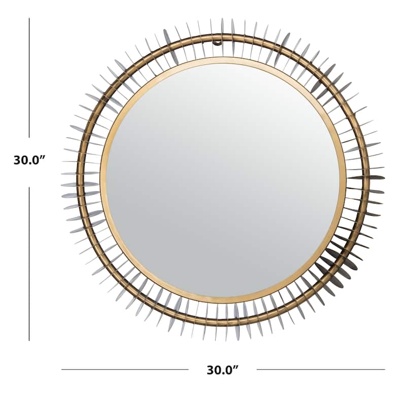 SAFAVIEH Alannah 30-inch Brass Round Mirror - 30" W x 3.5" L x 30" H - 30Wx4Dx30H