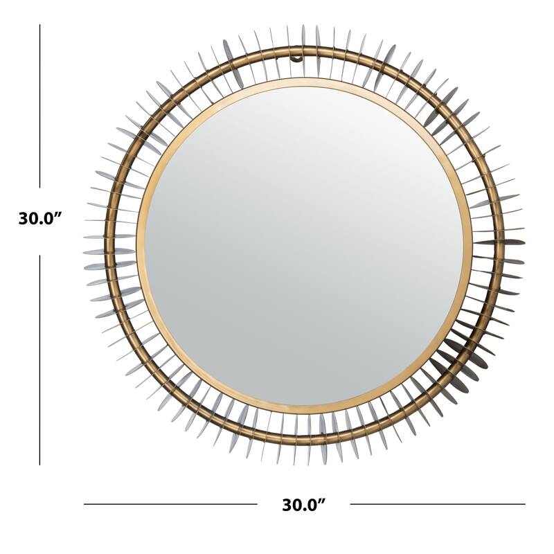 SAFAVIEH Sharday Brass 28-inch Round Decorative Mirror - 28" x 28" x 2" - 28Wx28Dx2H