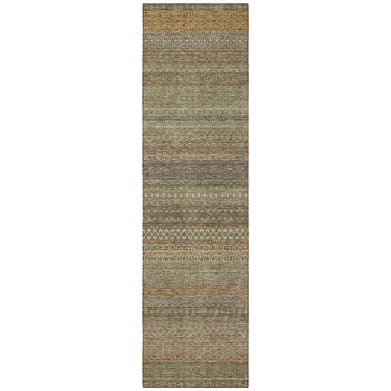 Pafi Stripe Weather Resistant Blended Style Outdoor Rug