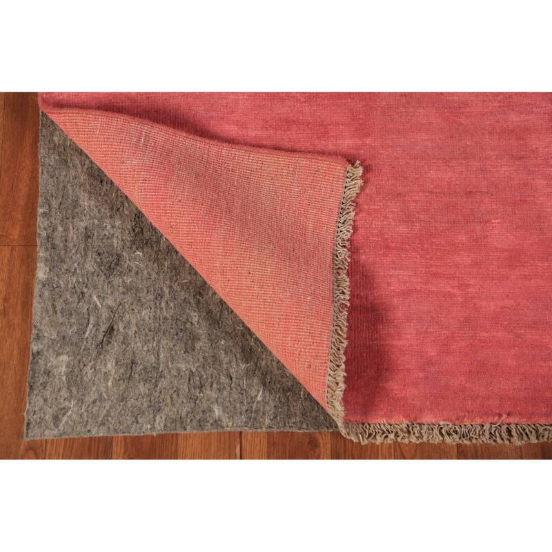 Pink Gabbeh Oriental Runner Rug Hand-Knotted Wool Carpet - 3'2" x 12'3"