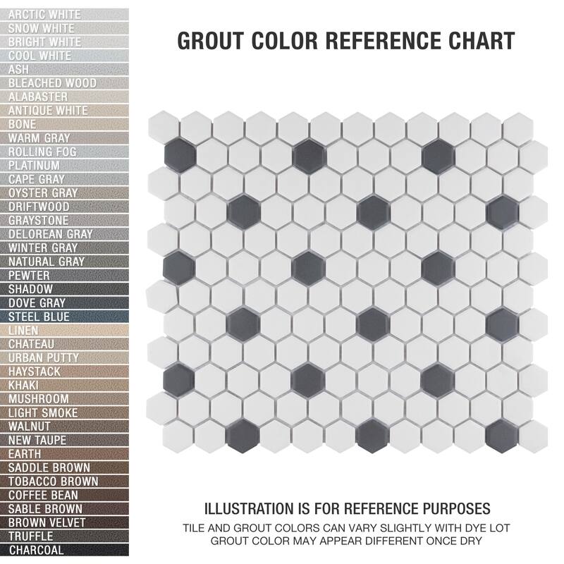 Merola Tile Gotham Hex Series Antique White and Black 10-1/4" x 11-7/8" Porcelain Mosaic Tile