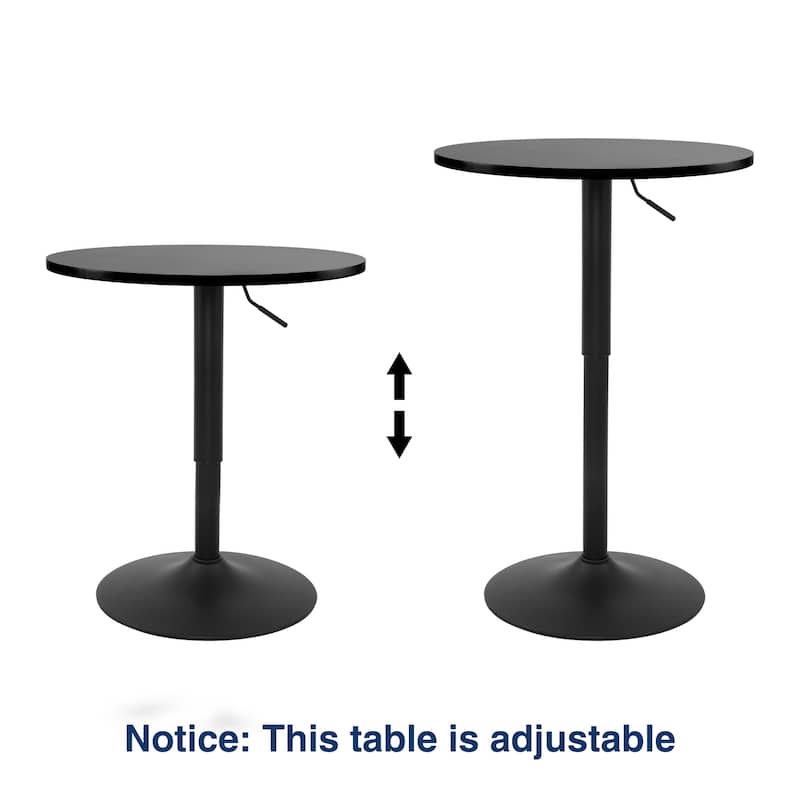 360 Swivel Round Pub Table Height Adjustable Bar Table 27.5-35.6 inches