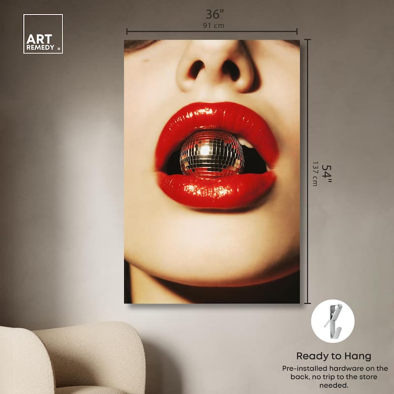 Disco Lips Canvas by Art Remedy, Gallery Wrapped
