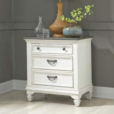 Copper Grove Allyson Park White Night Stand with Charging Station
