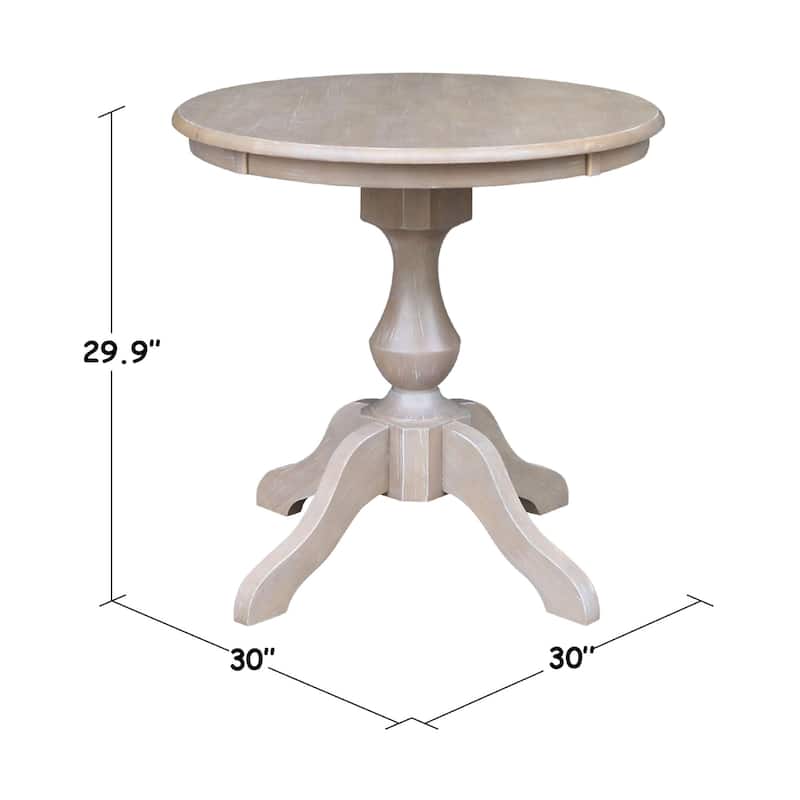 Solid Wood 30" x 30" Round Pedestal Table