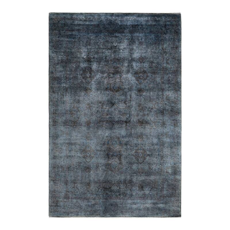 Fine Vibrance One-of-a-Kind Hand-Knotted Area Rug - Gray, 6' 2" x 9' 5" - 6' 2" x 9' 5"