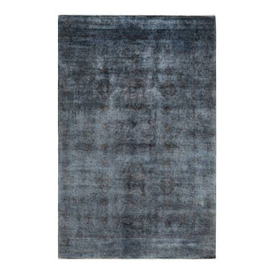 Fine Vibrance One-of-a-Kind Hand-Knotted Area Rug - Gray, 6' 2" x 9' 5" - 6' 2" x 9' 5"
