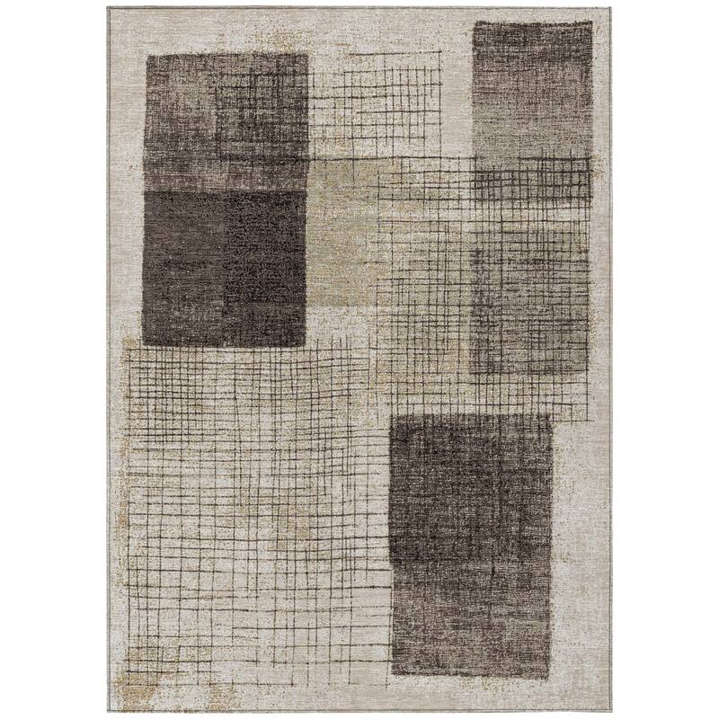 HomeRoots Geometric Transitional Rectangle Outdoor Rug