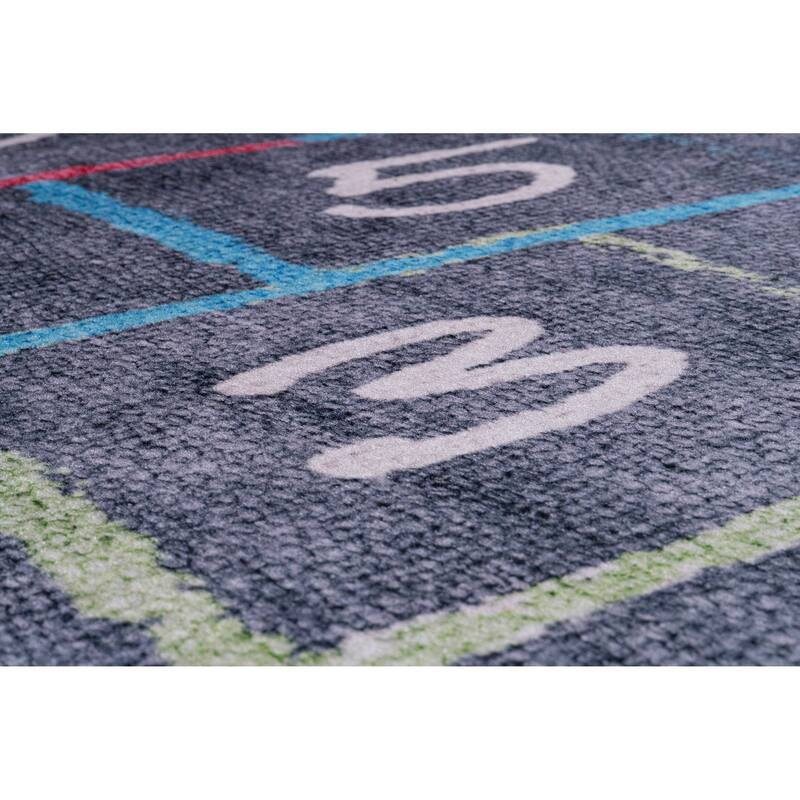 Dynamic Rugs Kidz Grey/Multi Polyester Children's Area Rug