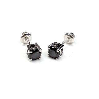 slide 1 of 15, Prism Jewel 1/6 Ctw to 1 Ctw Round Black Diamond Solitaire Stud Earrings