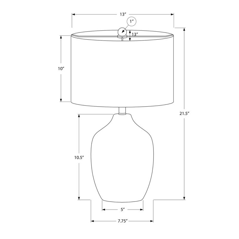 Lighting, 22"h, Table Lamp, Black Ceramic, Ivory / Cream Shade, Transitional