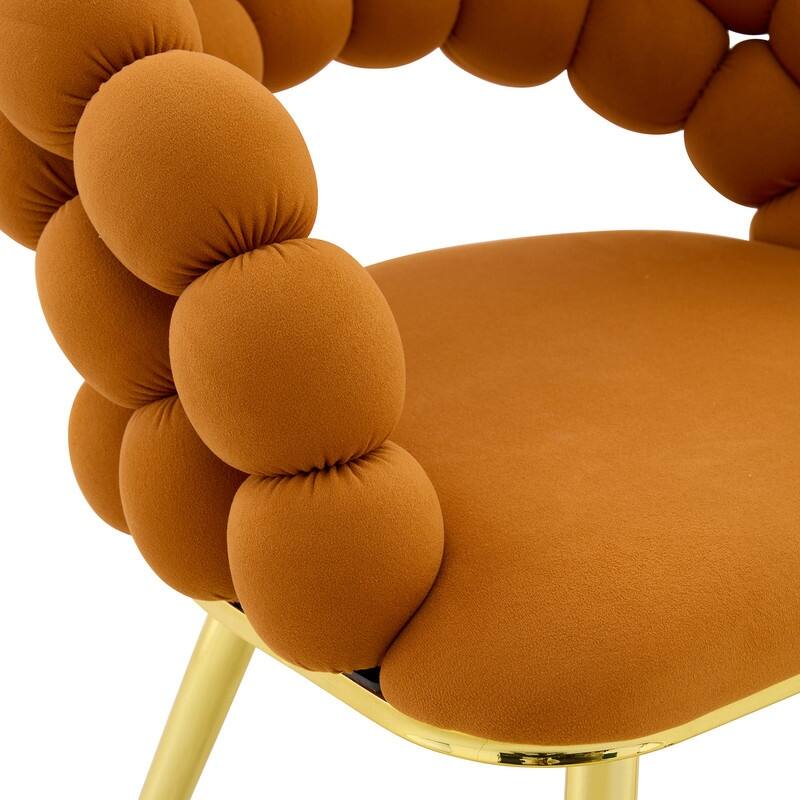 Set of 2 Velvet Bubble Link Chairs - Modern Sculptural Seating for Dining & Living Rooms