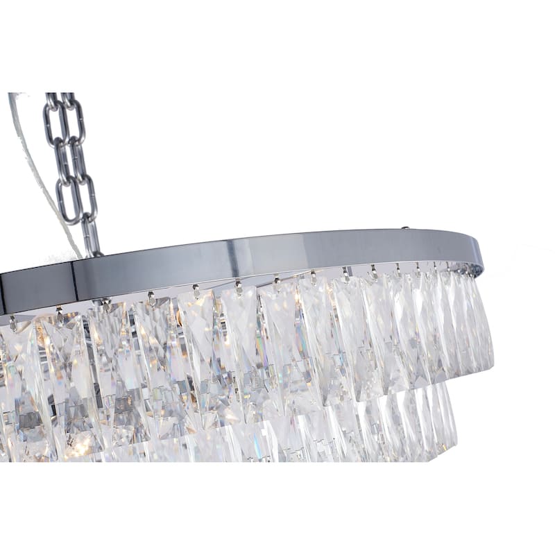 27-Light Chrome Chandelier With Clear Crystals