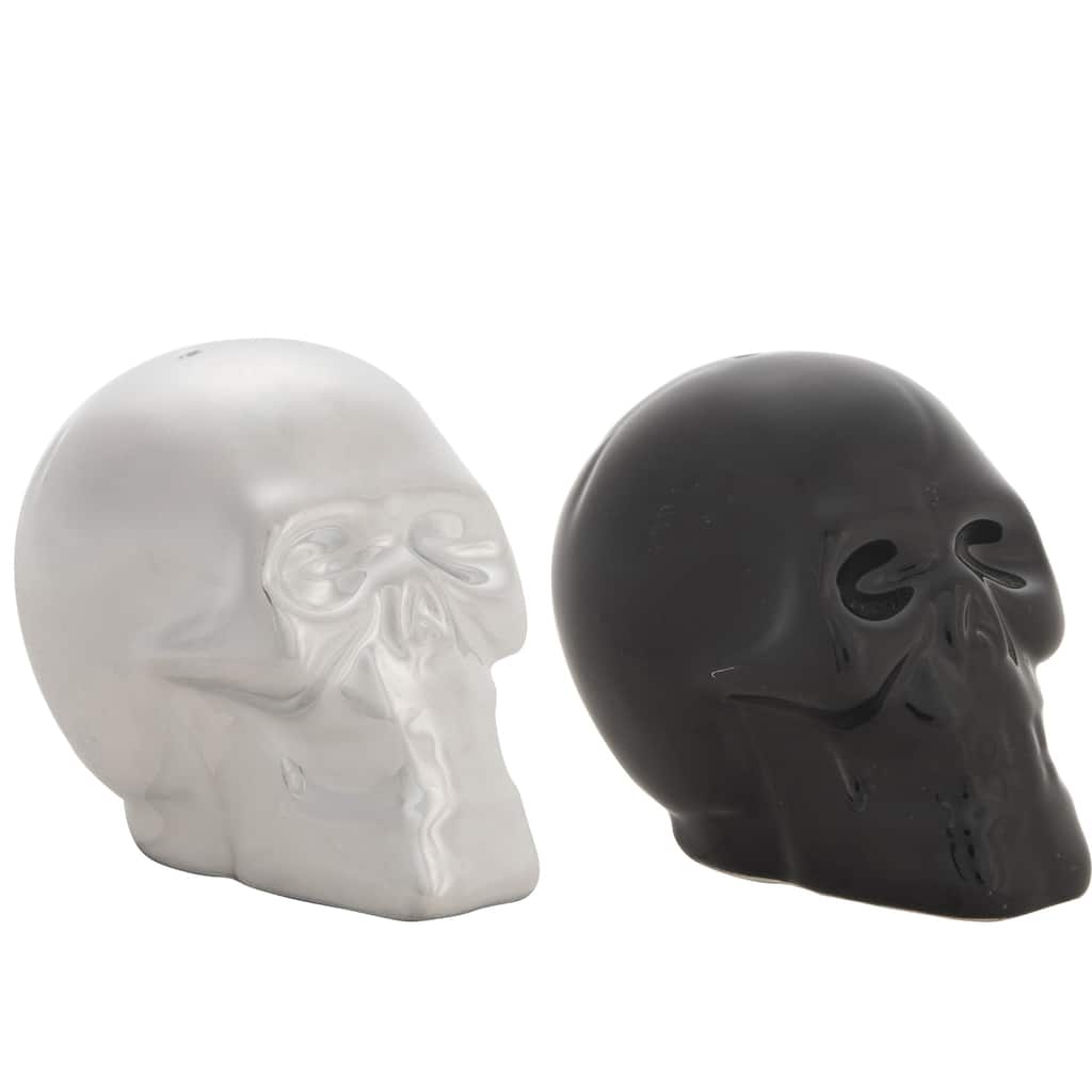 Transpac Dolomite 3.25 in. Multicolor Halloween Metallic Salt and Pepper Shaker Set of 2
