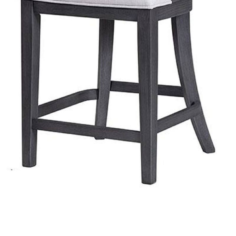 Zoko Counter Height Chair Set of 2, Curved Cut Out Back, Ash Gray Wood