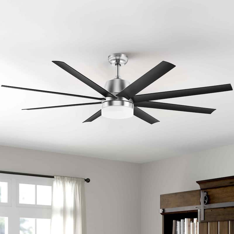 Moasis 60-inch 8 Blades Ceiling Fans with Lights and Remote,Dimmable LED 3 Color - 60"