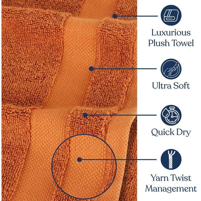Delara Organic Cotton Luxuriously Plush Washcloths Pack of 6 |GOTS & OEKO-TEX Certified |650 GSM Long Staple | Quick Dry & Soft