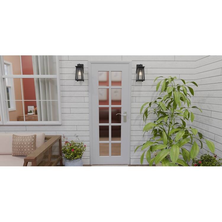 Matte Black One Light Outdoor Wall Mount from the Drescher Collection