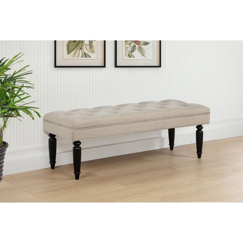 Marsha 52-inch Upholstered Entryway Accent Bench Latte