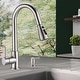 preview thumbnail 6 of 13, Proox Commercial Single Handle Pull Down Sprayer Kitchen Sink Faucet with Soap Dispenser Brushed Nickel