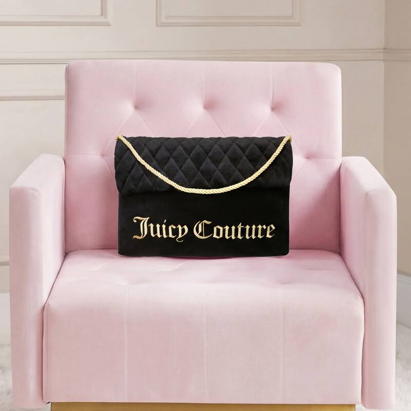 Juicy Couture Purse Pillow Decorative 1-Piece - 10" x 16" - Black