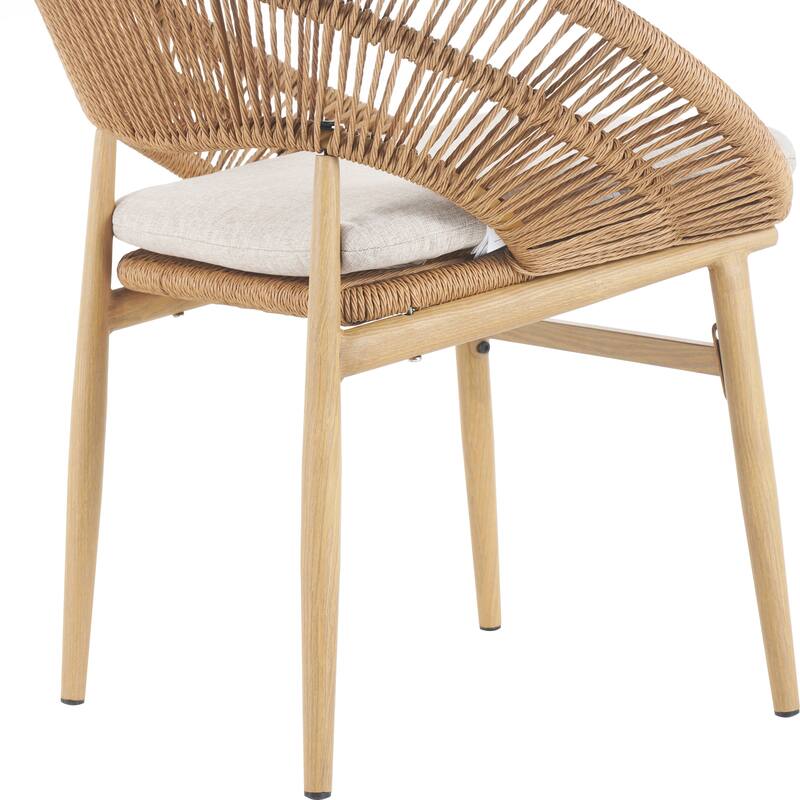 Outdoor Wicker Papasan Style Dining Chair