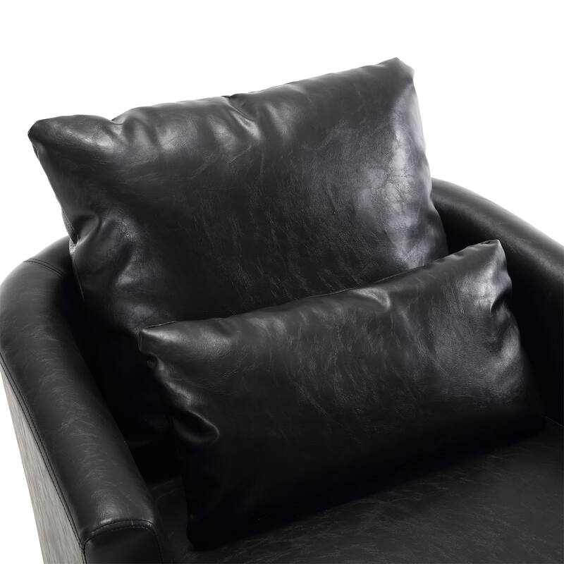 Comfy Round Accent Sofa Chair for Living Room, 360 Degree Swivel Barrel Club Chair for Nursery, Hotel, Bedroom, Office, Lounge