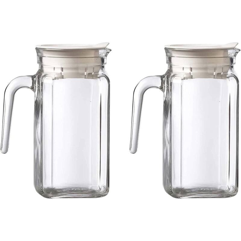 Amici Home Italian Igloo Quadra Glass Pitcher Set of 2