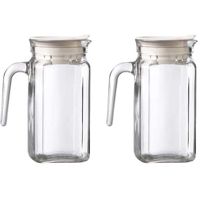 Amici Home Italian Igloo Quadra Glass Pitcher Set of 2