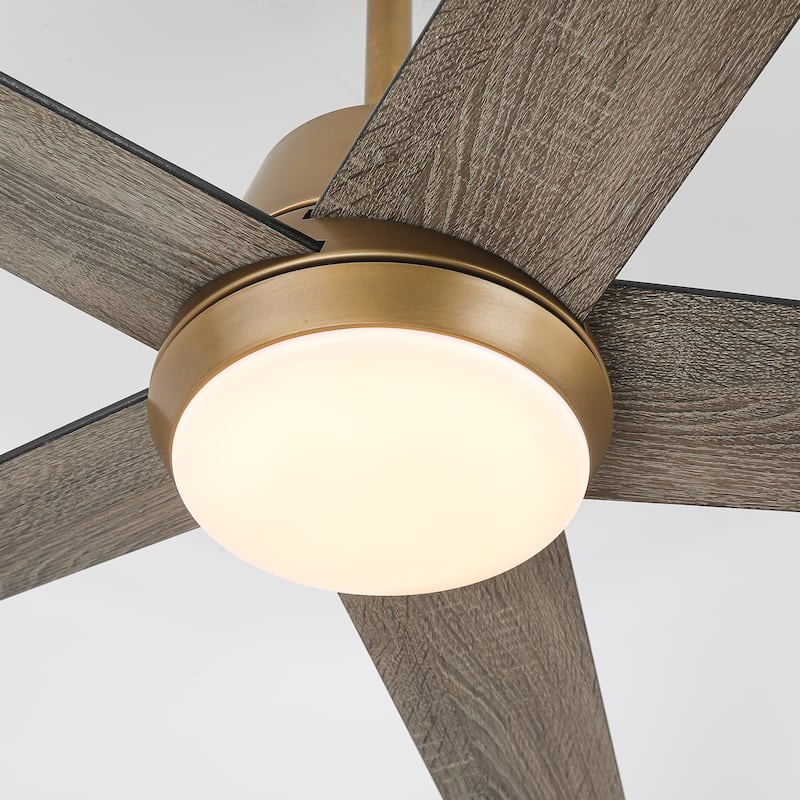 Vaczon 52" Gold Reversible Modern Smart LED Ceiling Fan with Light and App Comtrol
